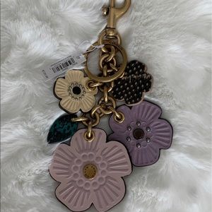 ❌SOLD Coach Tea Rose Mix Bag Charm with Snakeskin